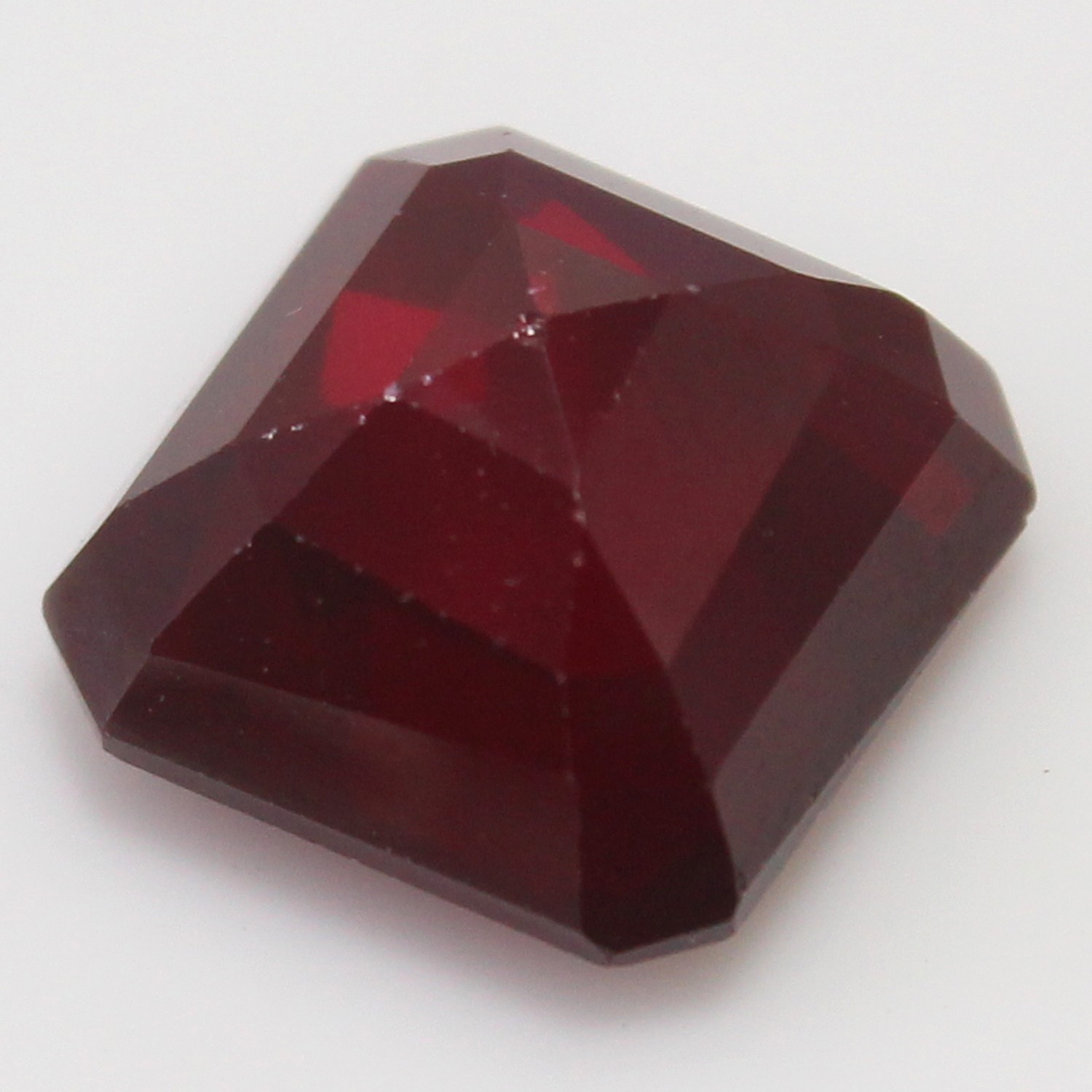Natural 7.00 Ct Certified Mogok Deep Red Ruby 10×10 MM Asscher Unheated Gemstone