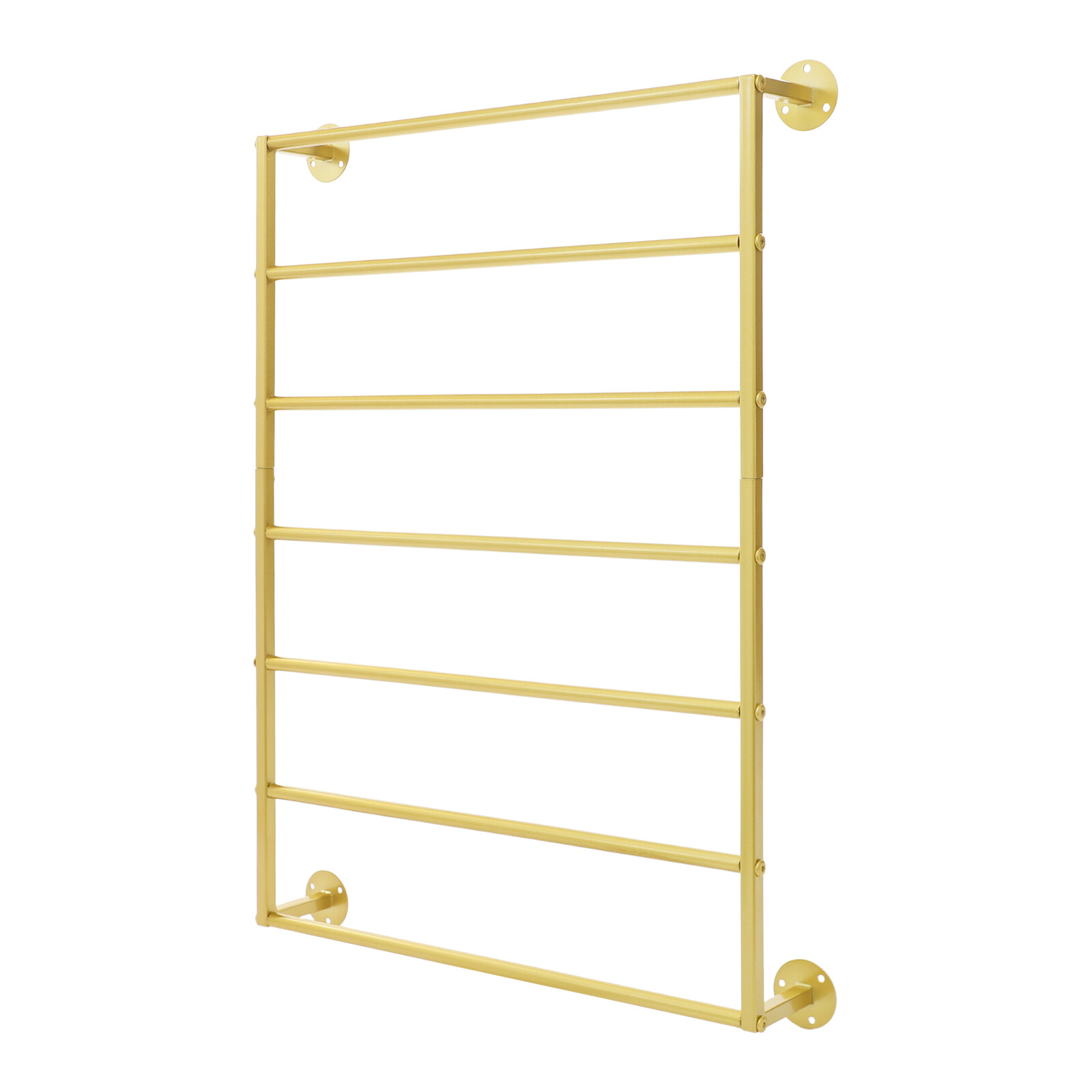 Gold 7-tier Wall Mounted Scarf Rack Display Rack Towel Storage Rack Carbon Steel