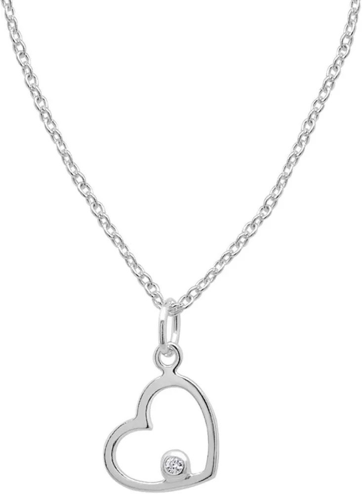 Brand New With Tags Marsala 18” Sterling Silver CZ Accent Heart Pendant Necklace