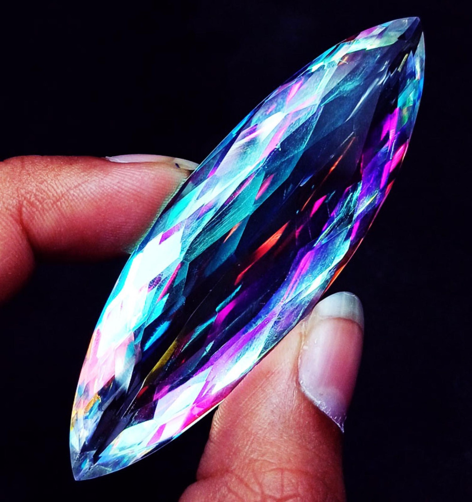 Mystic Quartz Between 90 to 110 Ct Certified Loose Gemstone With Free Gift