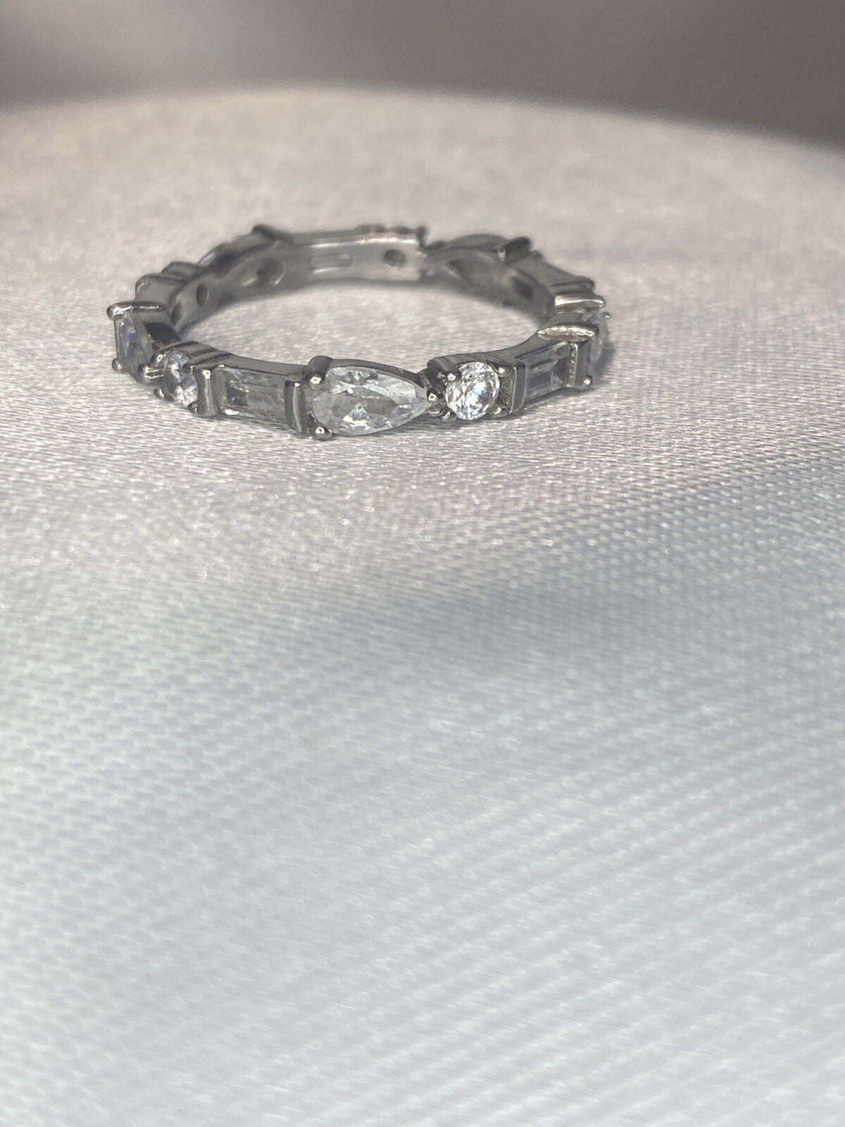 Gorgeous Sterling Silver 925 Fuzion Creations Cubic Zirconia Eternity Band Ring