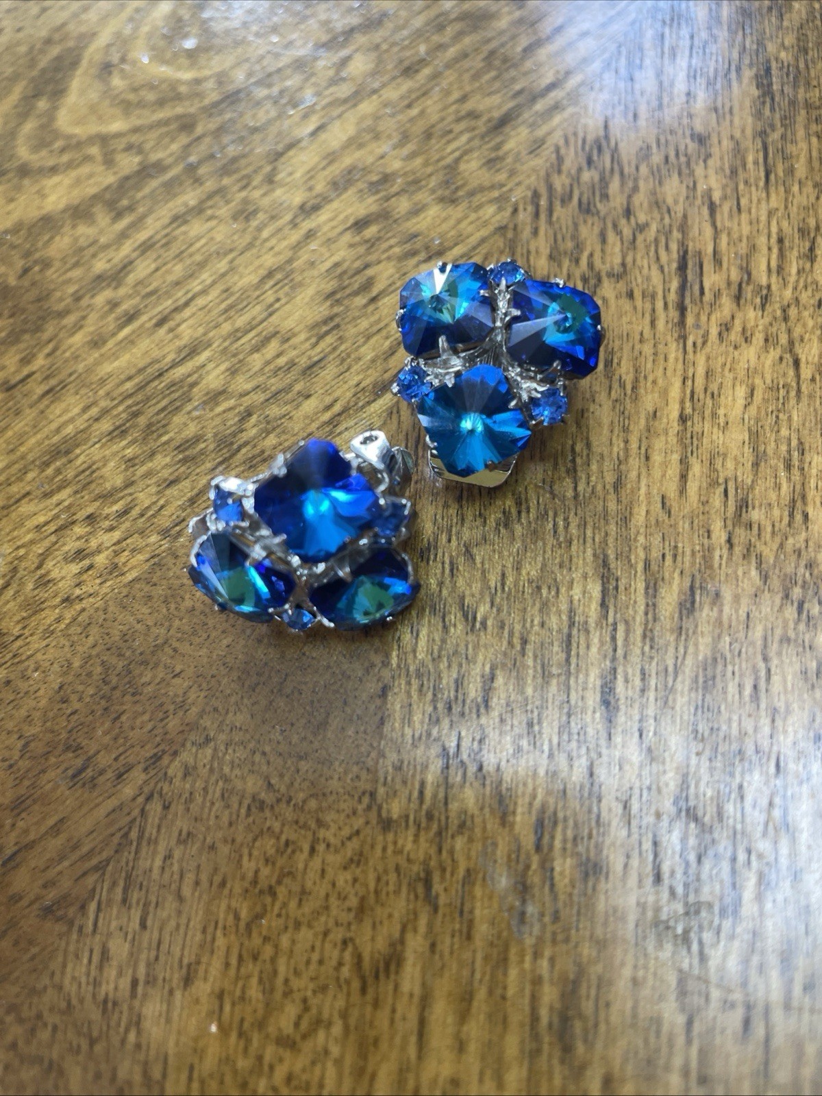 9 Pair Mid Century Clip & Screw On Earrings. Some Signed. Weiss, Star, Etc