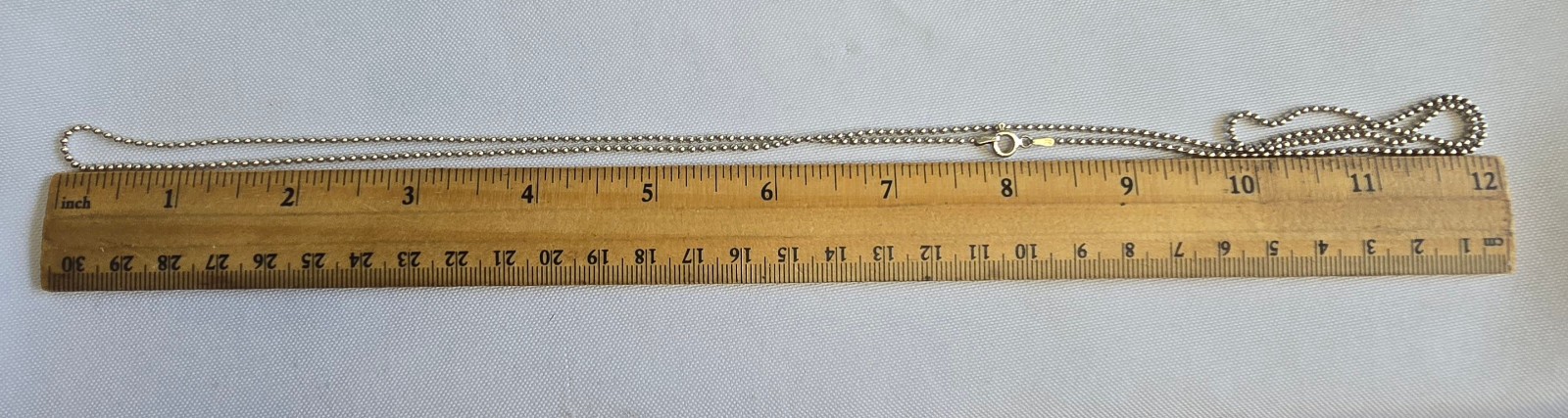 Sterling Silver Necklace 7.71g Fine Jewelry 30″ Ball Chain Spring Ring