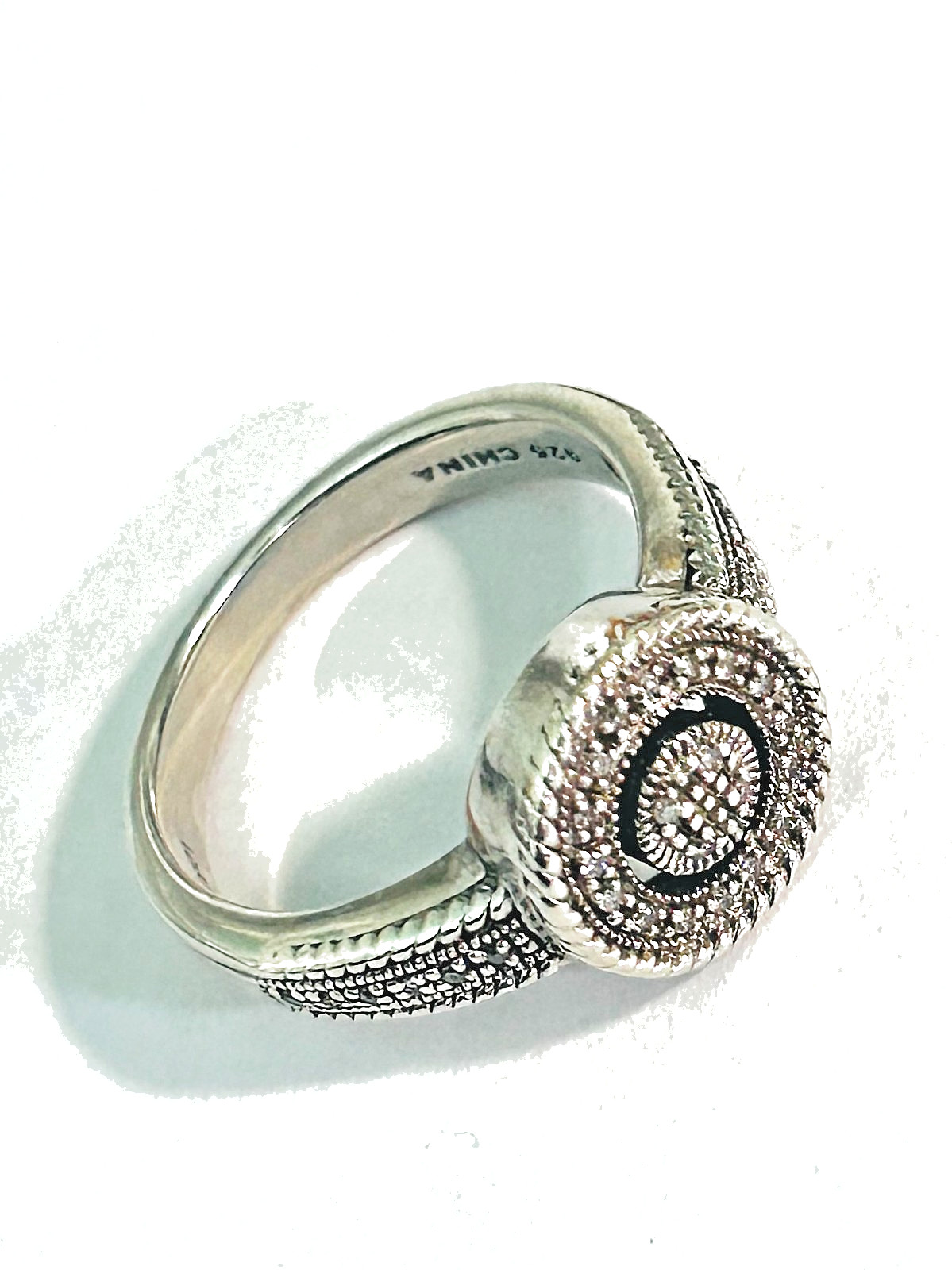 Designer “ Leslie Green” 925 Sterling Circle 0.25ctw Diamond Band Ring from QVC