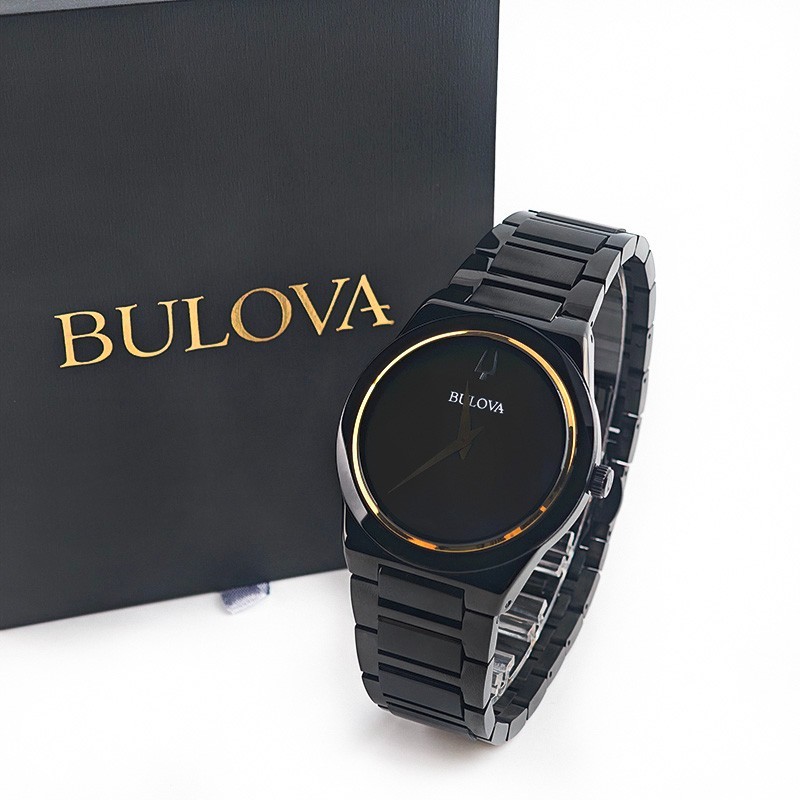 Bulova Millennia Men’s 97A183 Black Dial Gold Stainless Quartz Watch 41MM