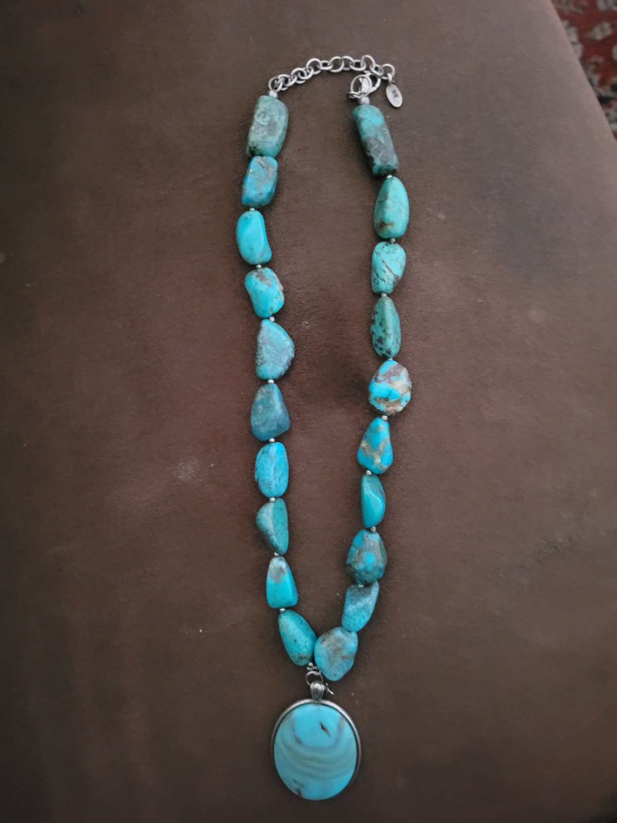 Studio Barse Vintage Natural Turquoise in Sterling Silver Necklace with Pendant