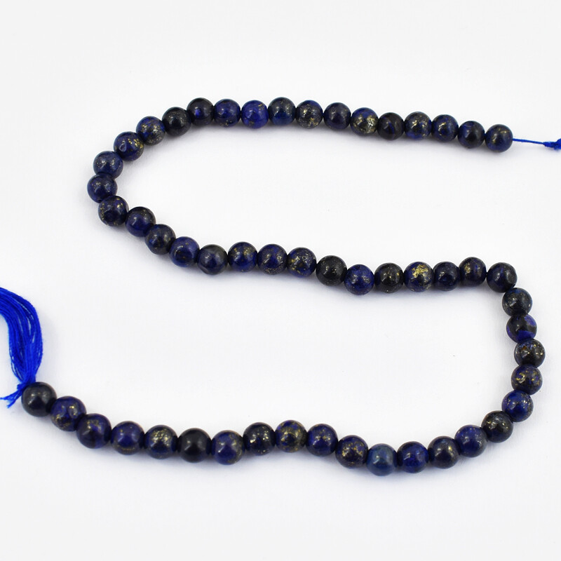 100.00 Cts / 12 Inches Natural Lapis Lazuli Round Shape Beads Strand NE-14E252