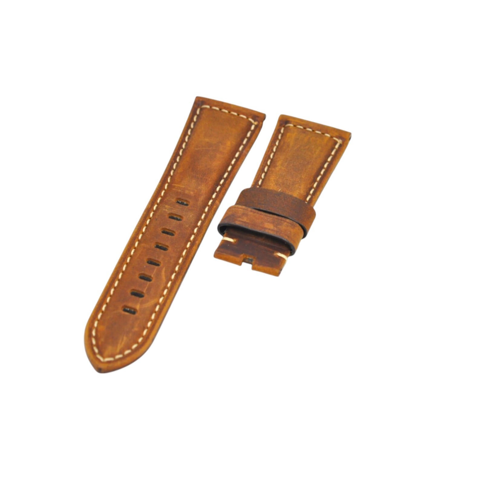 26x22mm Brown Suede Leather Watch Strap For Panerai Luminor Marina Submersible
