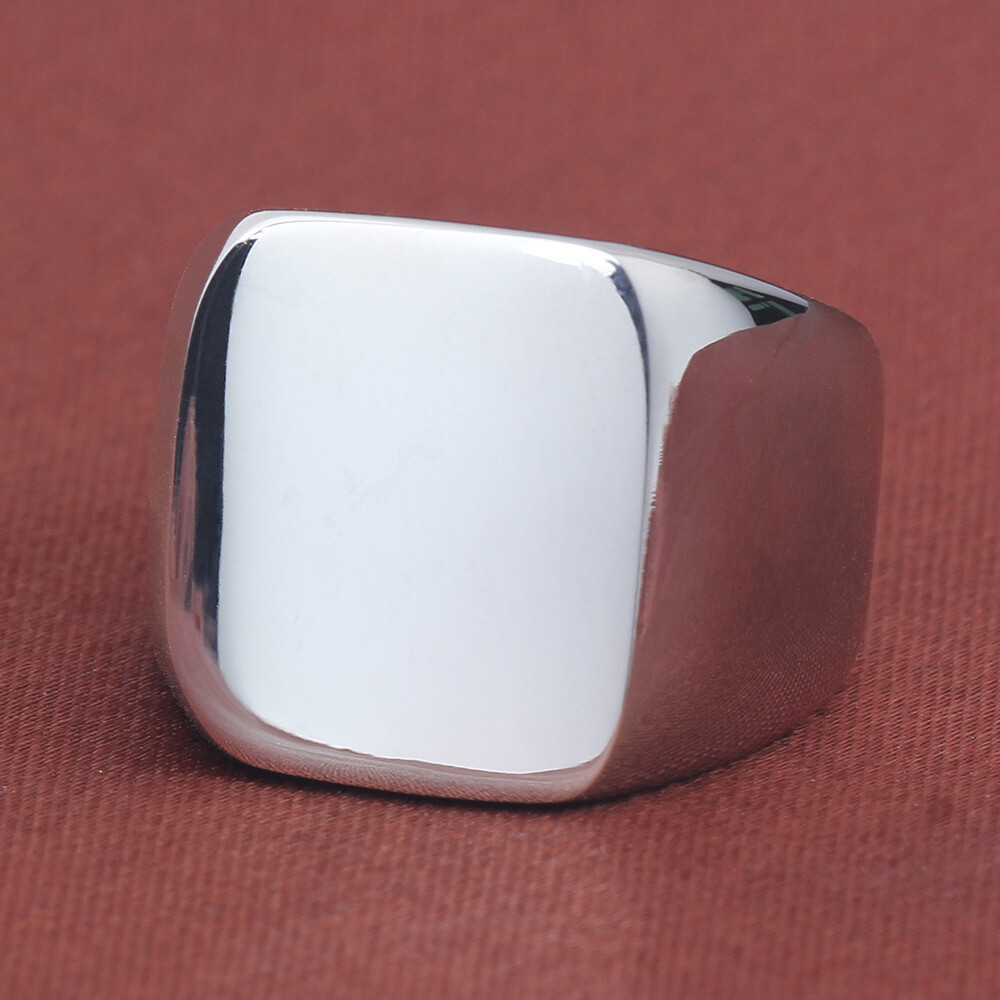 Mens Polished Titanium Stainless Steel Ring Faith Rocker Biker Seal Jewelry