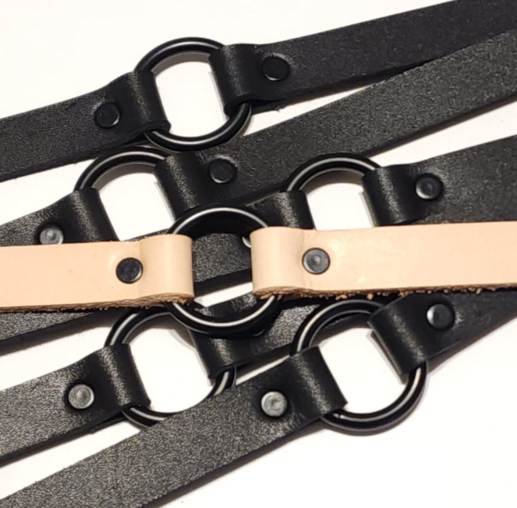 5/8″ Premium Leather Choker Necklace Center O-Ring Goth New Hardware Options!