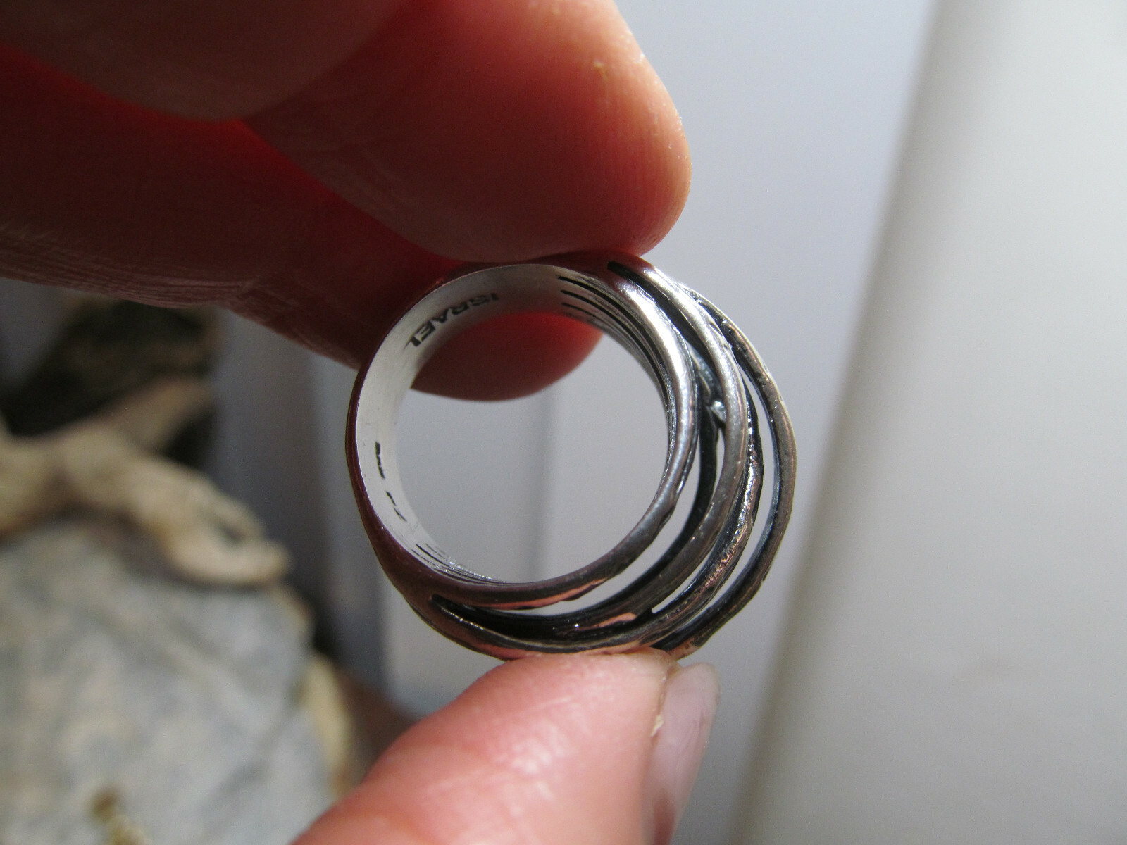 PZ PAZ Creations 925 Sterling Silver Bypass Tree Branches Ring 8.1g 5.75s ISRAEL