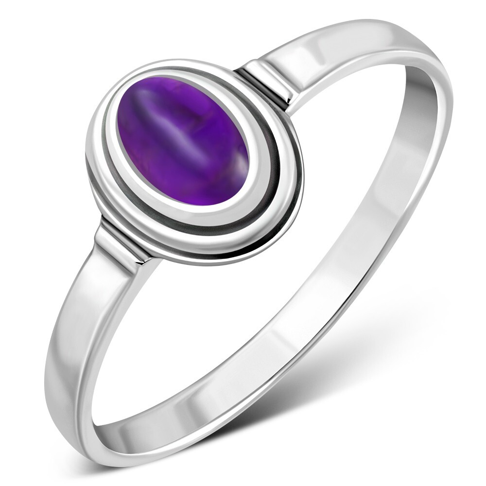Amethyst Sterling Silver Ring Size M- MORE SIZES AVAILABLE