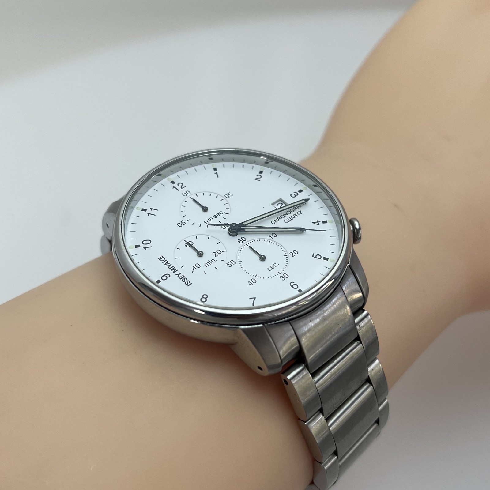 Seiko Issey Miyake C by ICHIRO IWASAKI Qz White Dial SS Band Watch Japan#506B