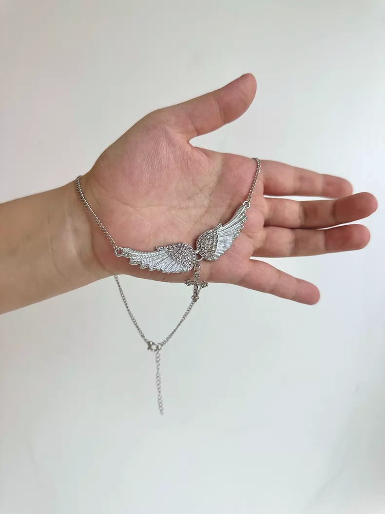 White Angel Wings Necklace