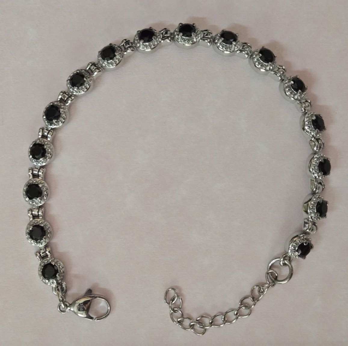 Black Spinel Tennis Bracelet in Surgical Stainless Steel (6.50-8.0) 4.75 ctw