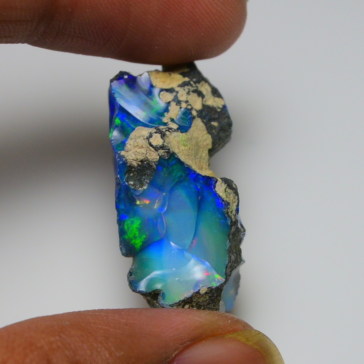 20.00 Ct Natural Black Ethiopian Opal Rough, Fire Opal Gemstone, Welo Opal Raw