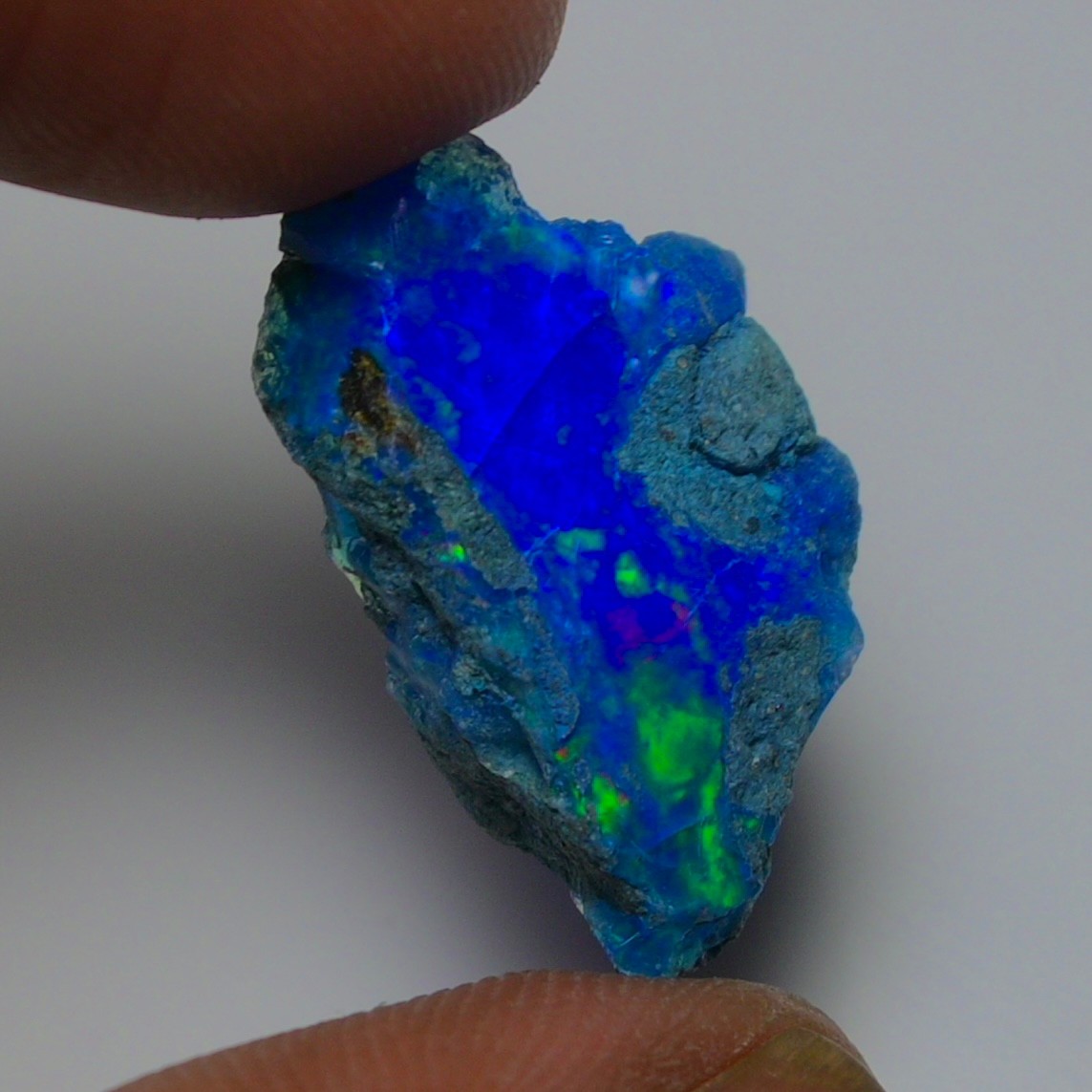 Blue Opal Rough 9.45 Carats, Smoked Ethiopian Welo Opal Rough, Fire Opal Rough