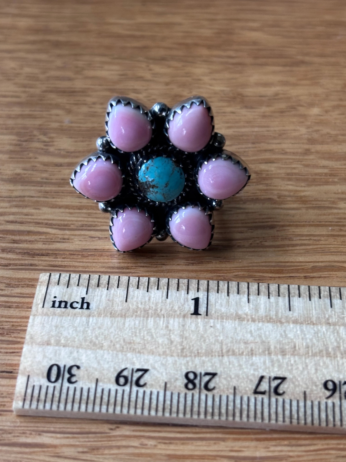 Pink Conch Flower Ring Size 6 | 925 Sterling Silver A104