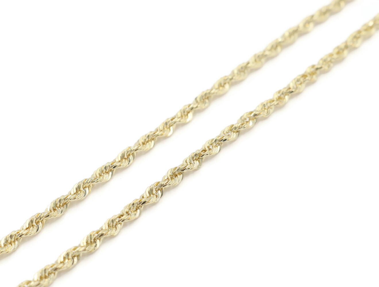 High Shine 10KT Yellow Gold 2.9mm Wide Solid Rope Chain 20″ Necklace – 11.09g