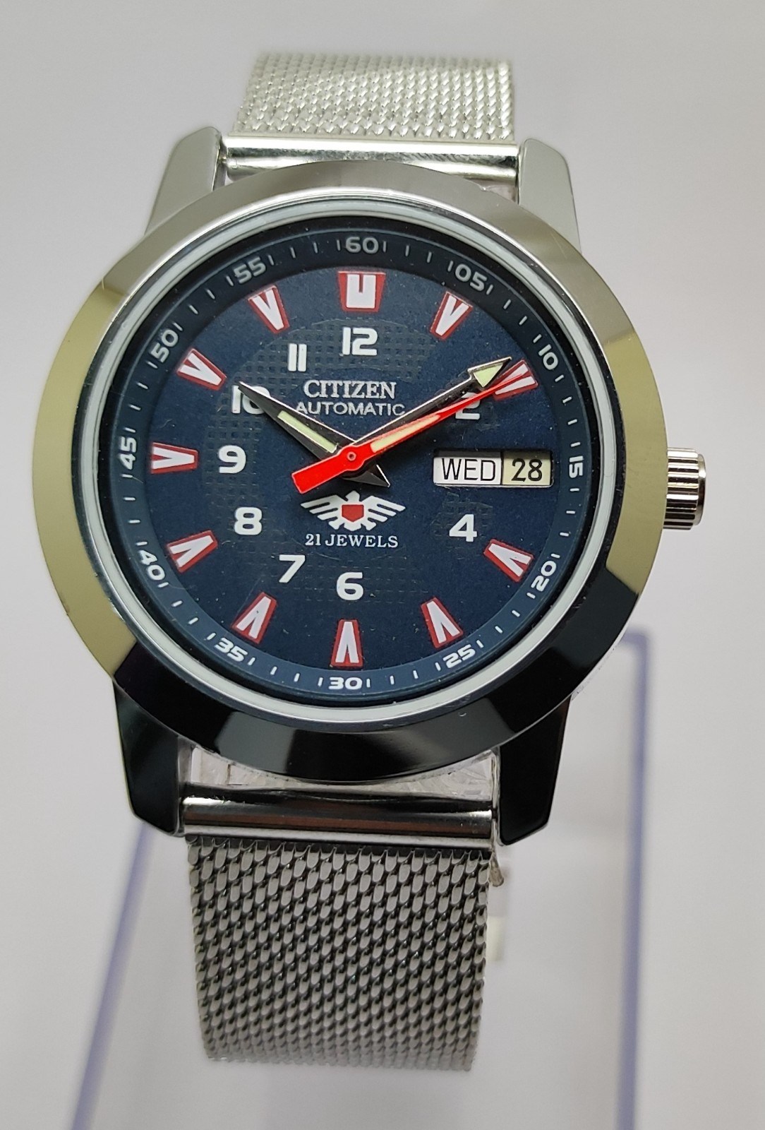 Refurbished Automatic Men’s Watch Day Date | Classic Vintage Style Steel Strap