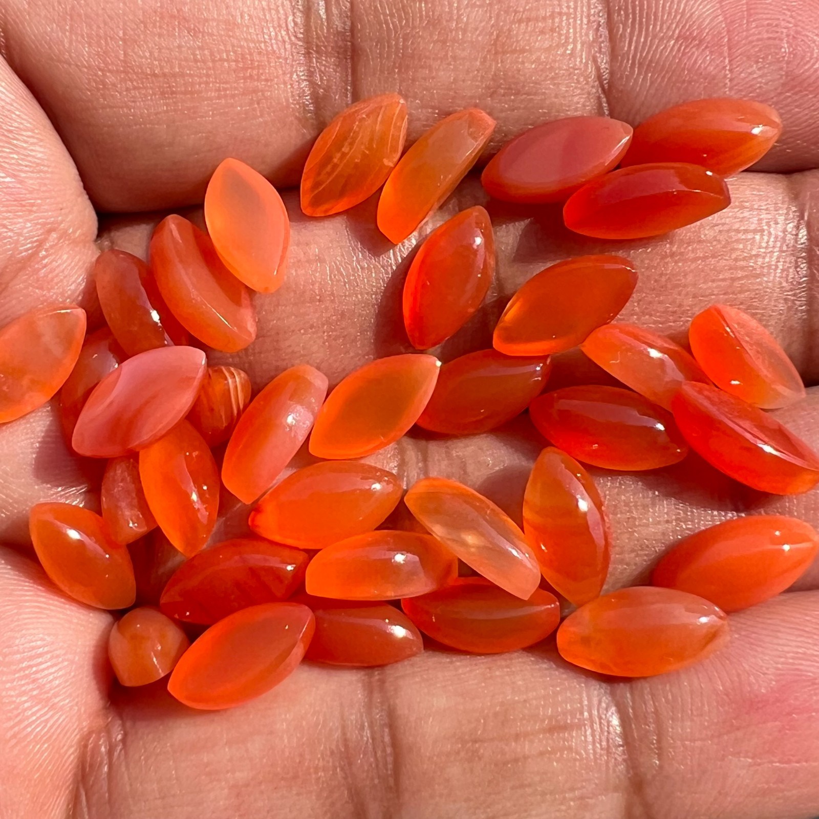 Natural Carnelian Marquise 4×8 mm to 10×20 mm Cabochon Loose Gemstone Lot