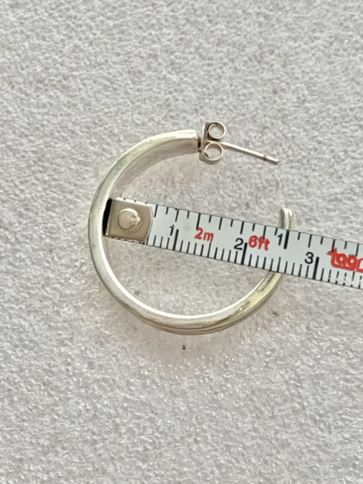 Single 1837 Tiffany & Co 1997 Sterling 925 Concave 1” Hoop Earring 7.89