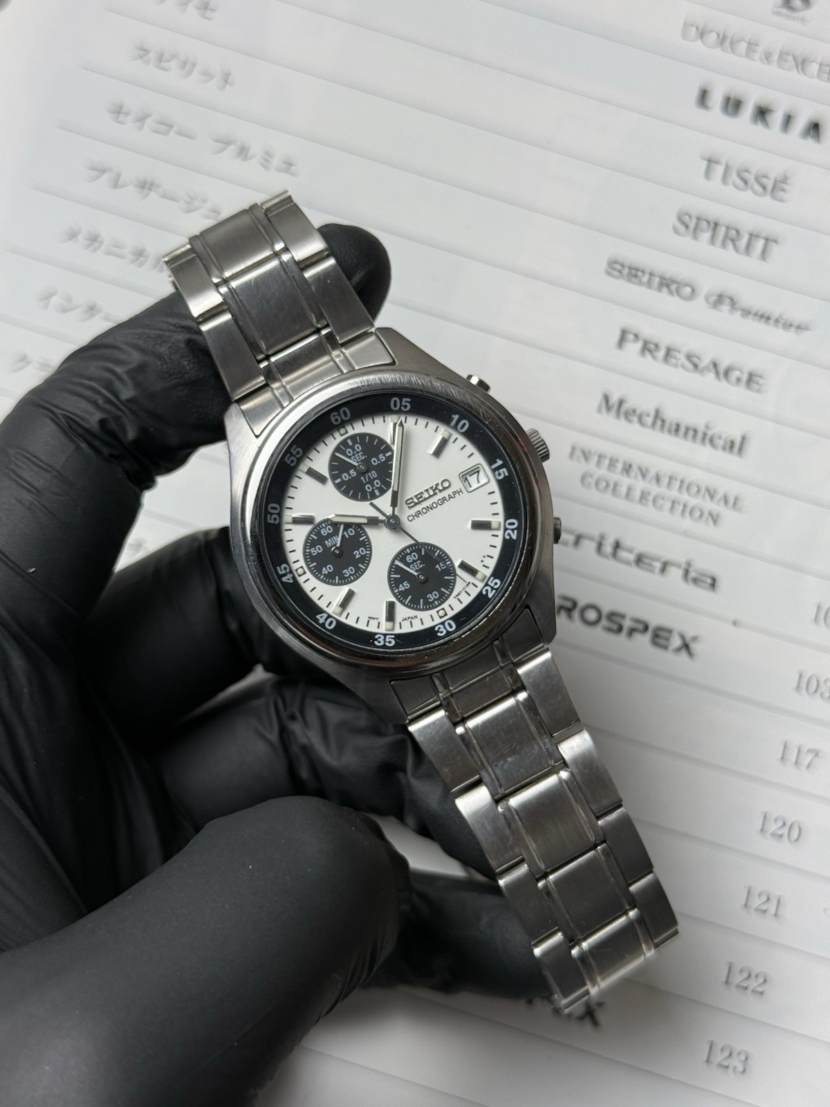 Vtg 1999 Seiko Chronograph Panda V657-7100 Men’s Watch Panda