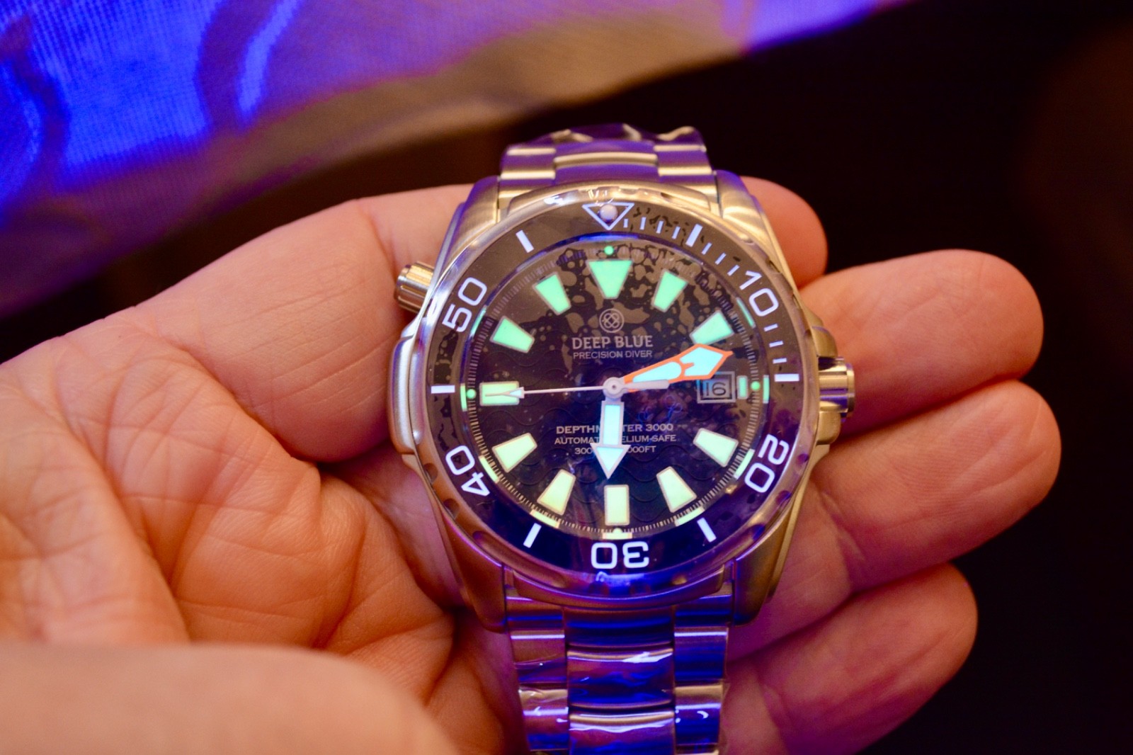 NEW DEEP BLUE DEPTHMASTER 3000 L.E. BLACK DIAL 45MM AUTO SAPPHIRE CRYSTAL WATCH