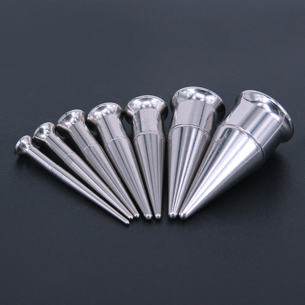 1 Pair 2-20mm Stainless Steel Ear Tapers 3 in 1 Double Flared Ear Plug Tunnels