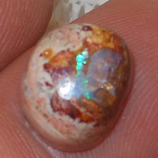 6.54ct Mexican Fire Opal Freeform Cabochon 12.6 x 10.3 x 6.4mm (A Beauty)