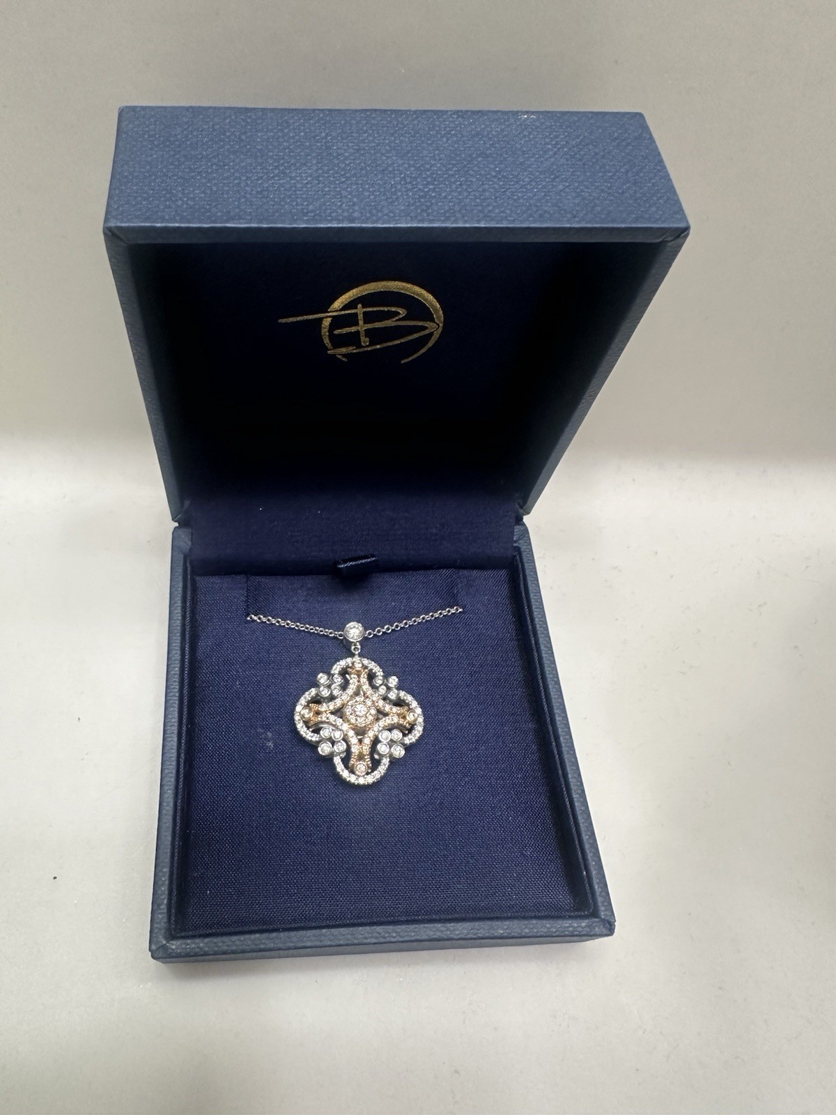 Gabriel and Co. 14k White and Rose Gold Necklace