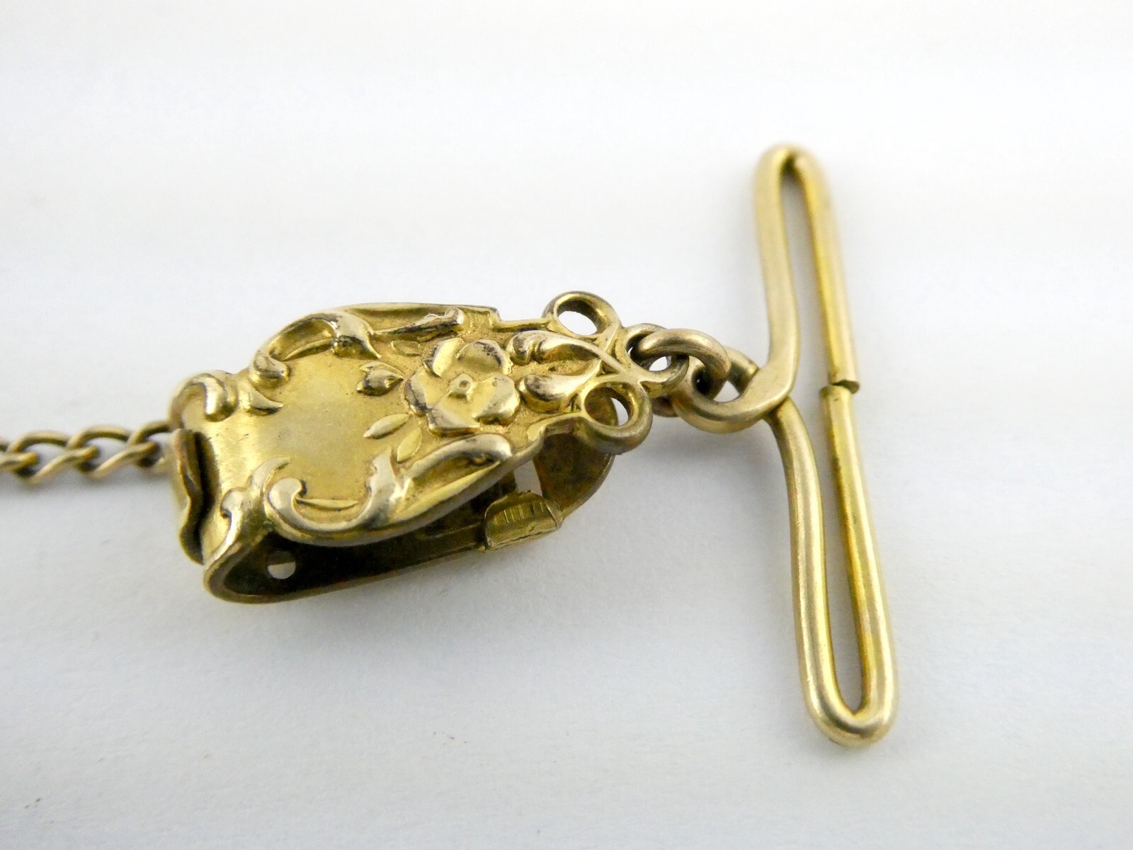 Antique Bliss Bros Vest Pocket Watch Fob Chain with Dog Swivel Clip 6.2g