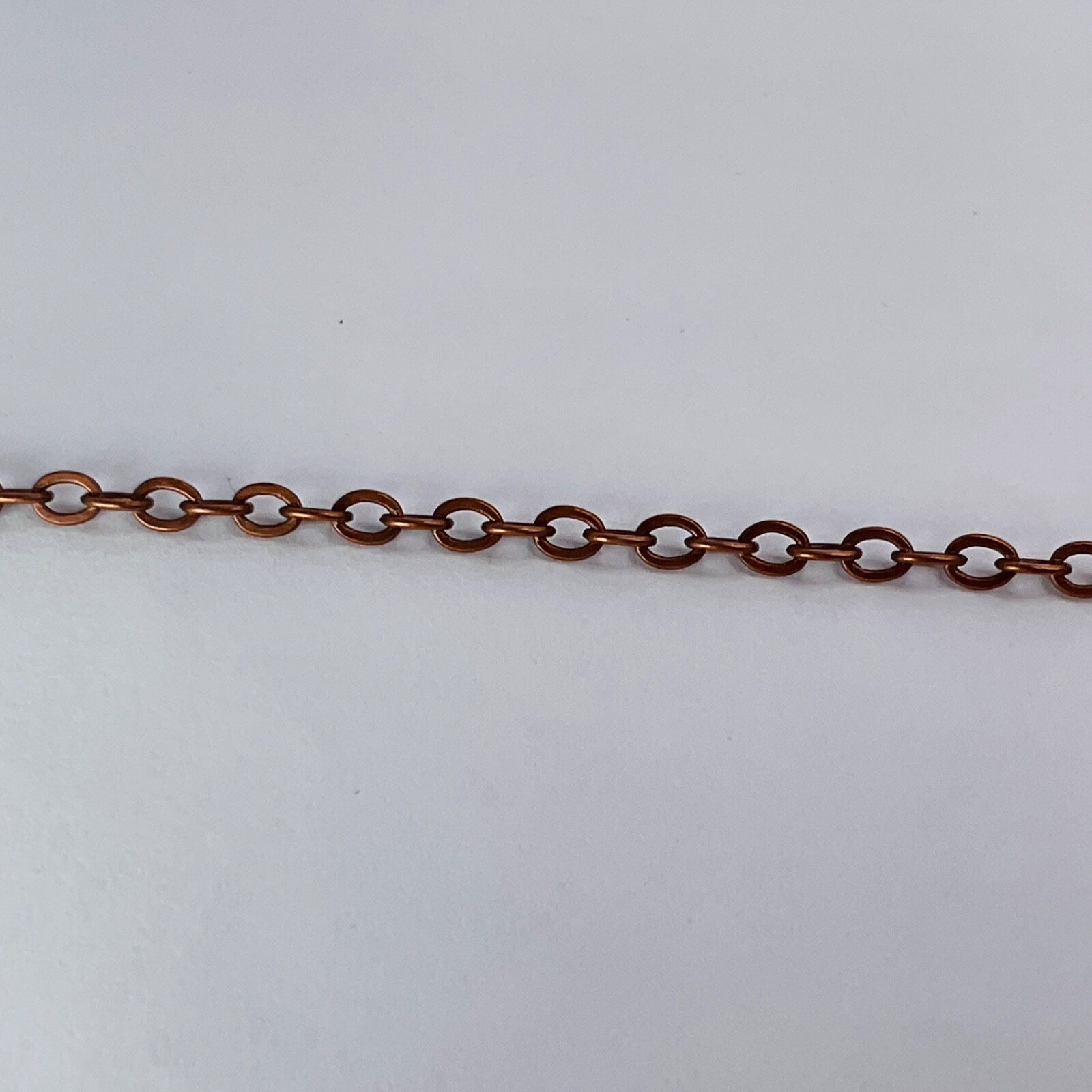 Copper Necklace Jade Gem Stone Handmade Jewelry Pendant 18” Chain Metal Teardrop