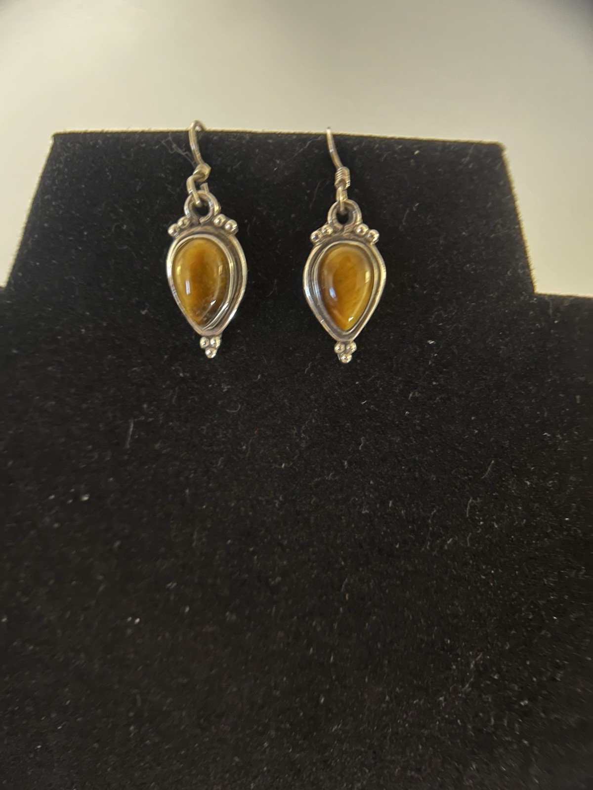 Lot of 3 Pairs Vintage 925 Sterling Silver Cabochon Dangle Earrings Boho