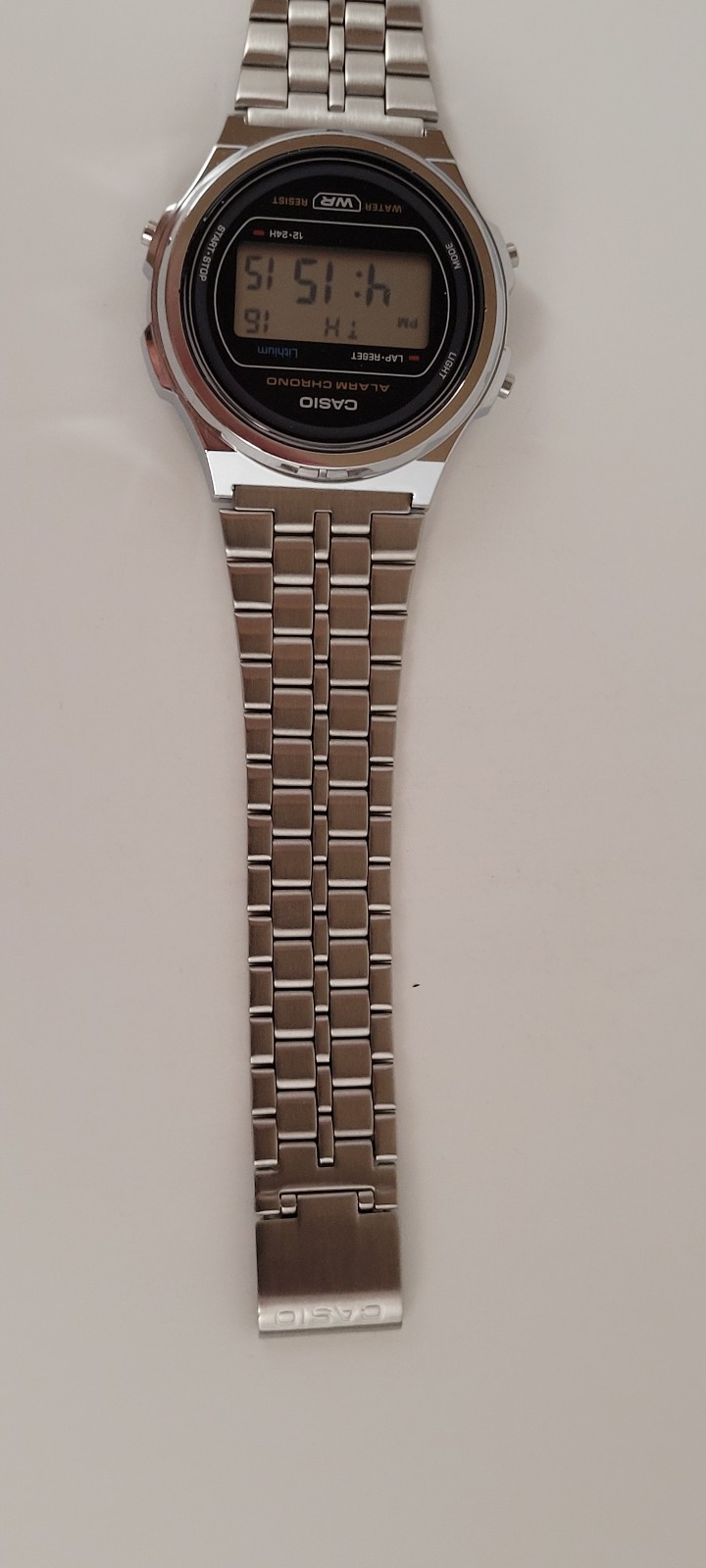 Casio Unisex Quartz Alarm Chronograph Silver-Tone 38mm Digital Watch A171WE-1A