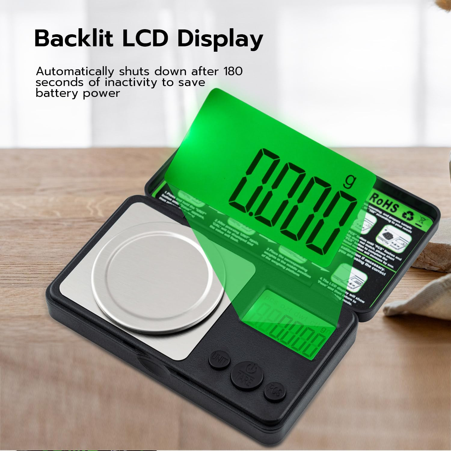Mini Milligram Scale, 50G/0.001G Portable Jewelry Scale, Digital High Precision