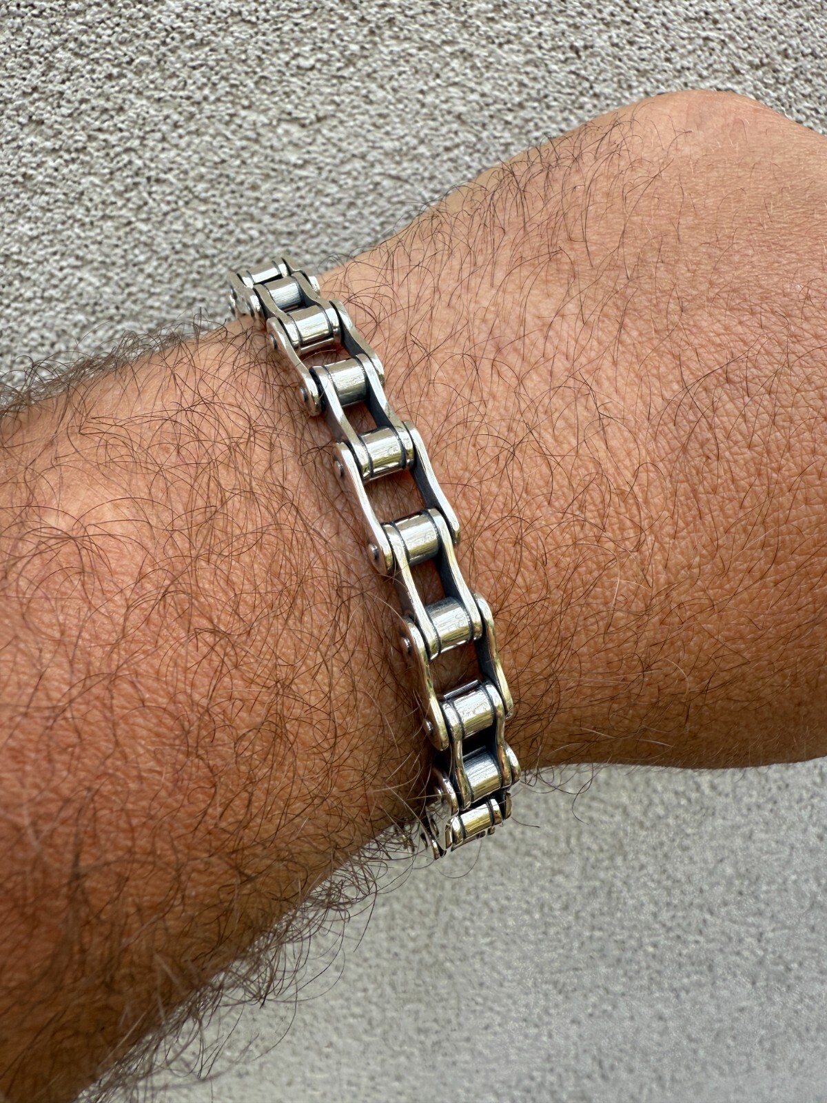 Bicycle Link Bracelet Real 925 Silver Oxidized Handmade 9mm Bike Motorcycle