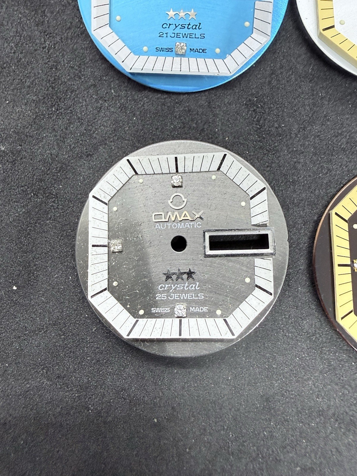 22 Mix Lot OMAX Automatic Day Date for ETA 2879 Ø 28,5 mm watch dial SWISS