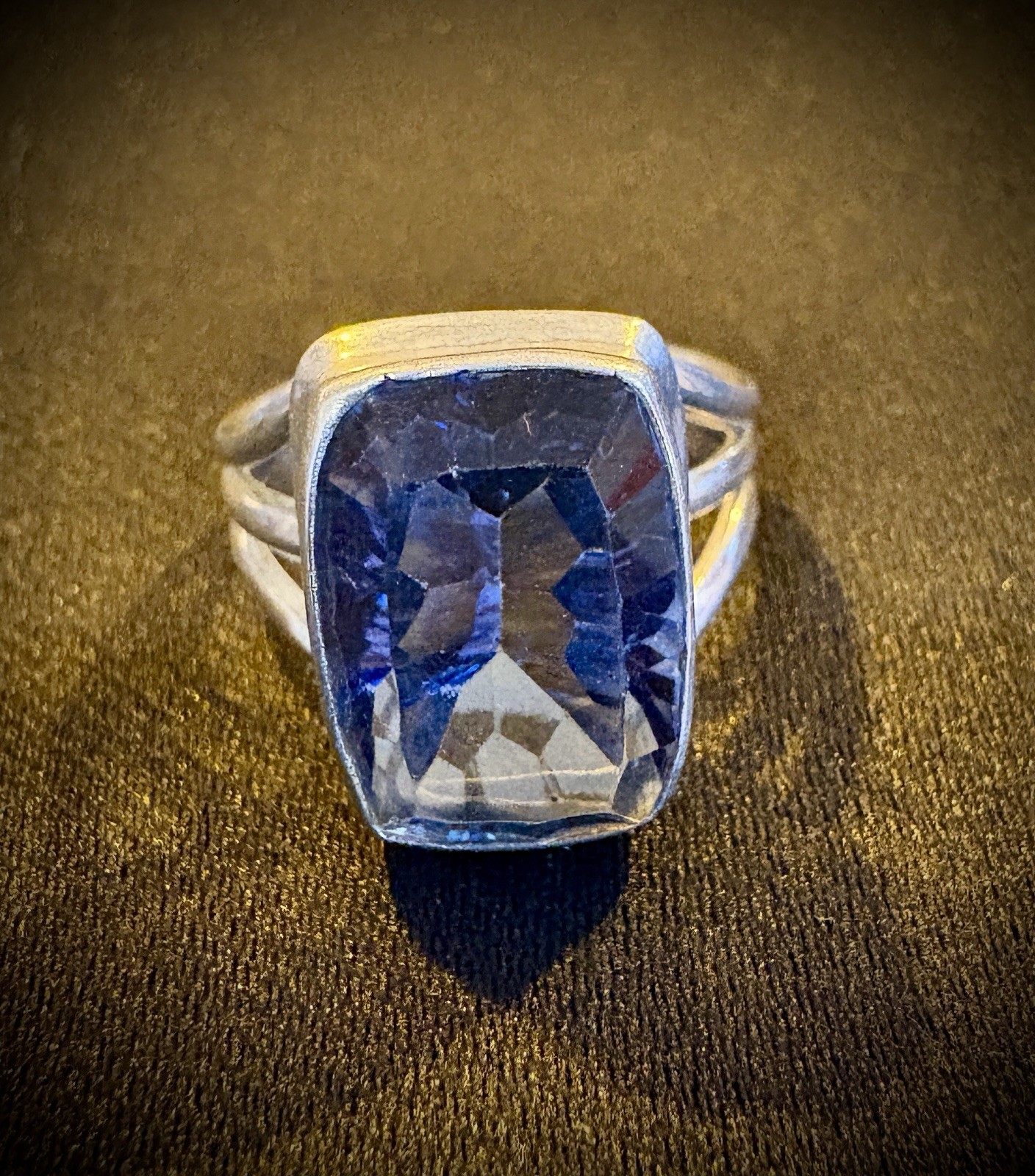 Sterling Silver Fantasy Cut Fluorite Gemstone Ring Size 6