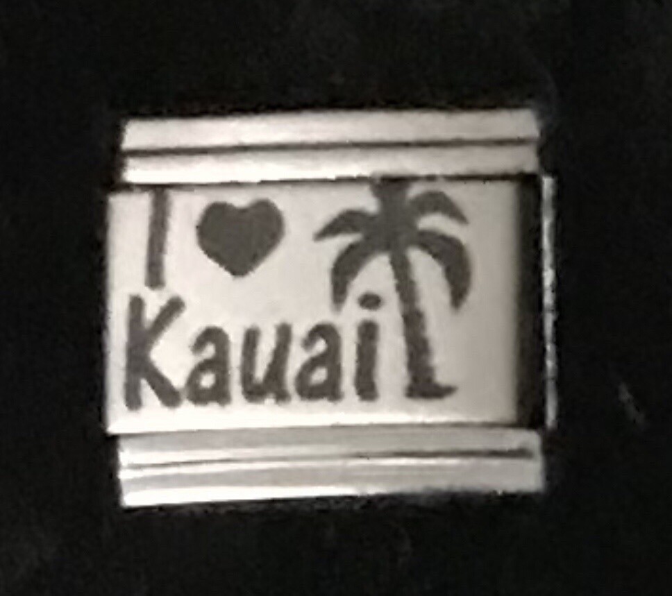 I Heart Love Kauai Hawaii ITALIAN CHARM Link 9MM K2022BG5