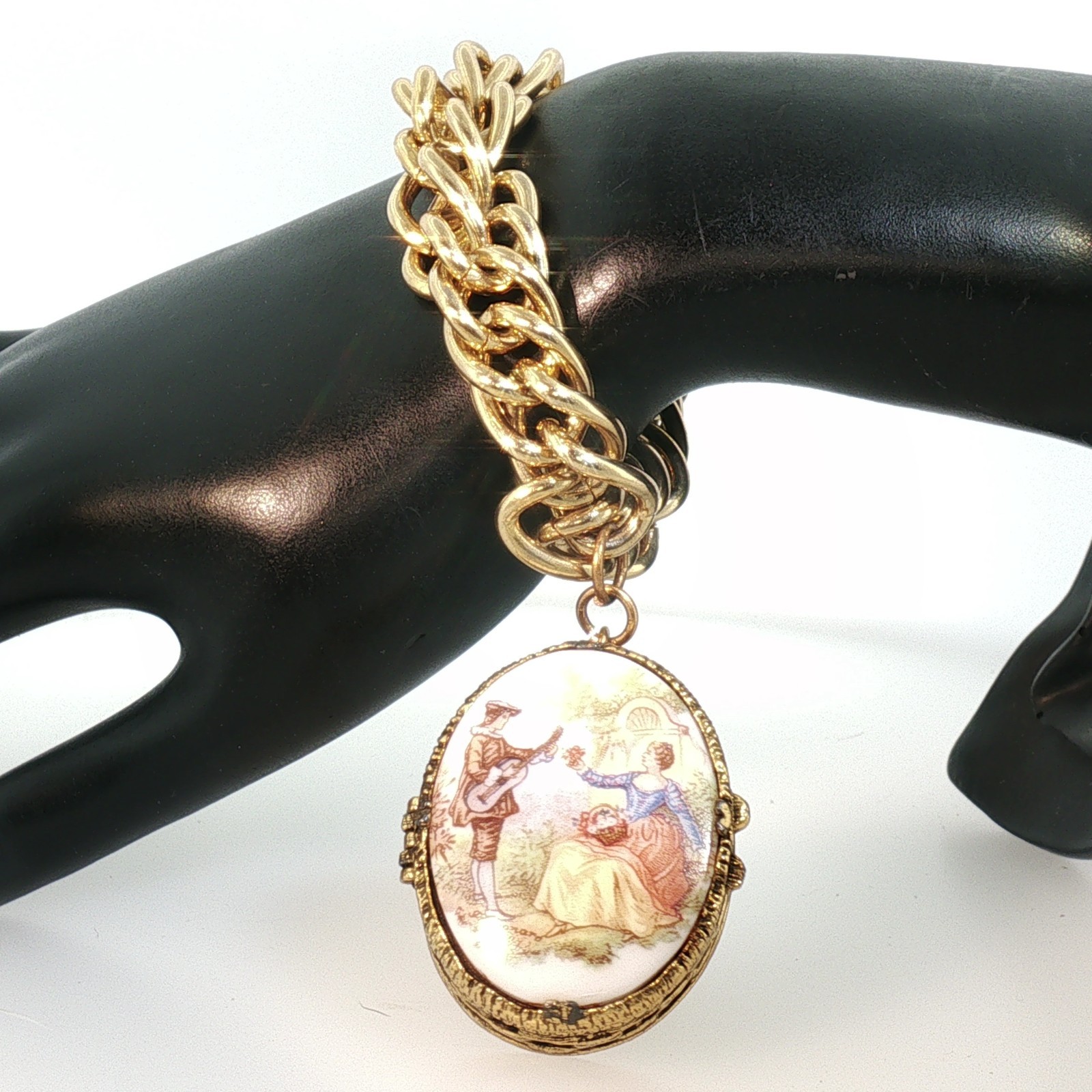 Vintage Mary Chess Gold-Tone Locket Bracelet Perfume Jewelry Collectible