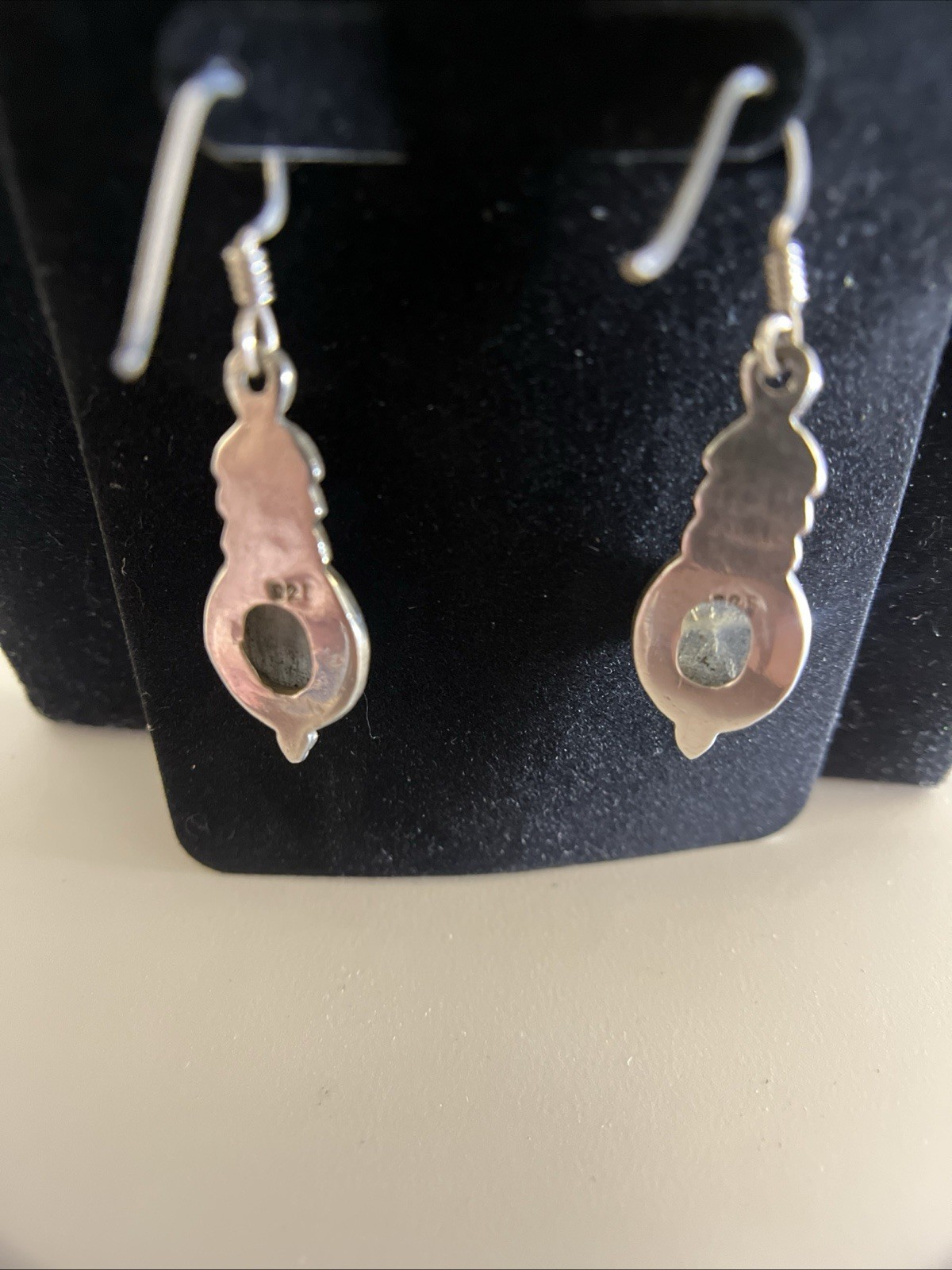 Lot of 3 Pairs Vintage 925 Sterling Silver Cabochon Dangle Earrings Boho