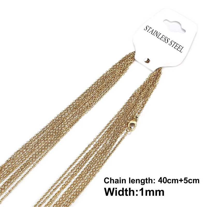 10pcs 45-60cm Stainless Steel O-Shape Chain Necklace Findings Jewelry Making NEW