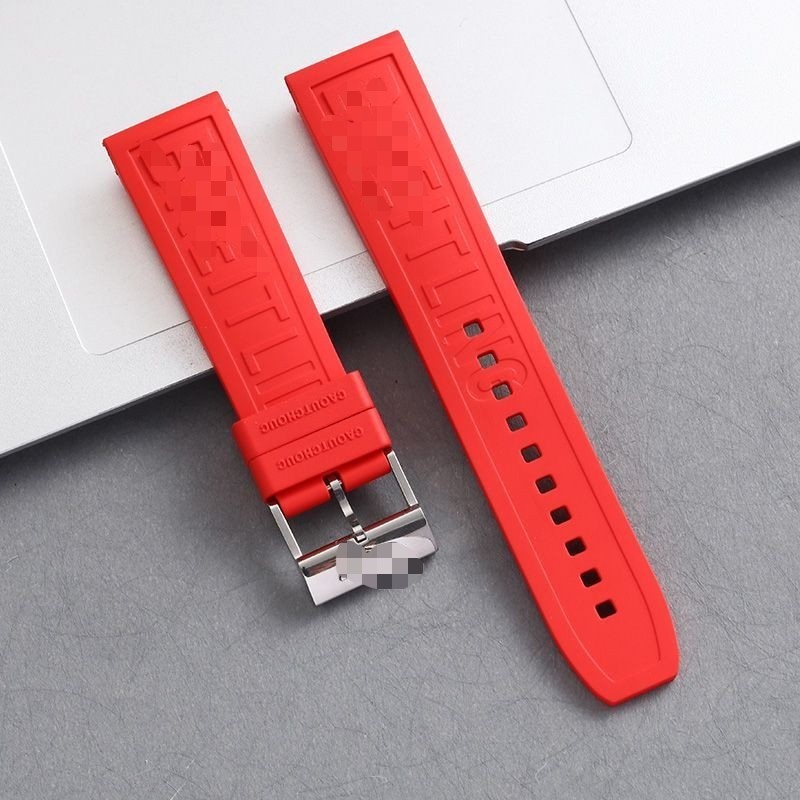 22 24mm rubber strap silicone suitable for Breitling Avenger orange blue