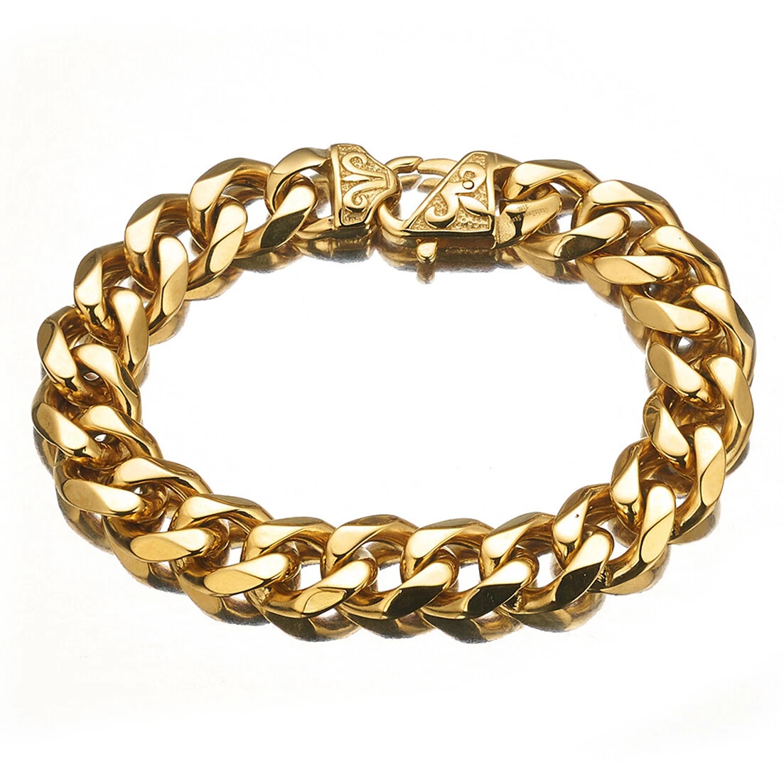 Men’s Black/Silver/Gold Stainless Steel Curb Cuban Link Chain Necklace 16″-40″