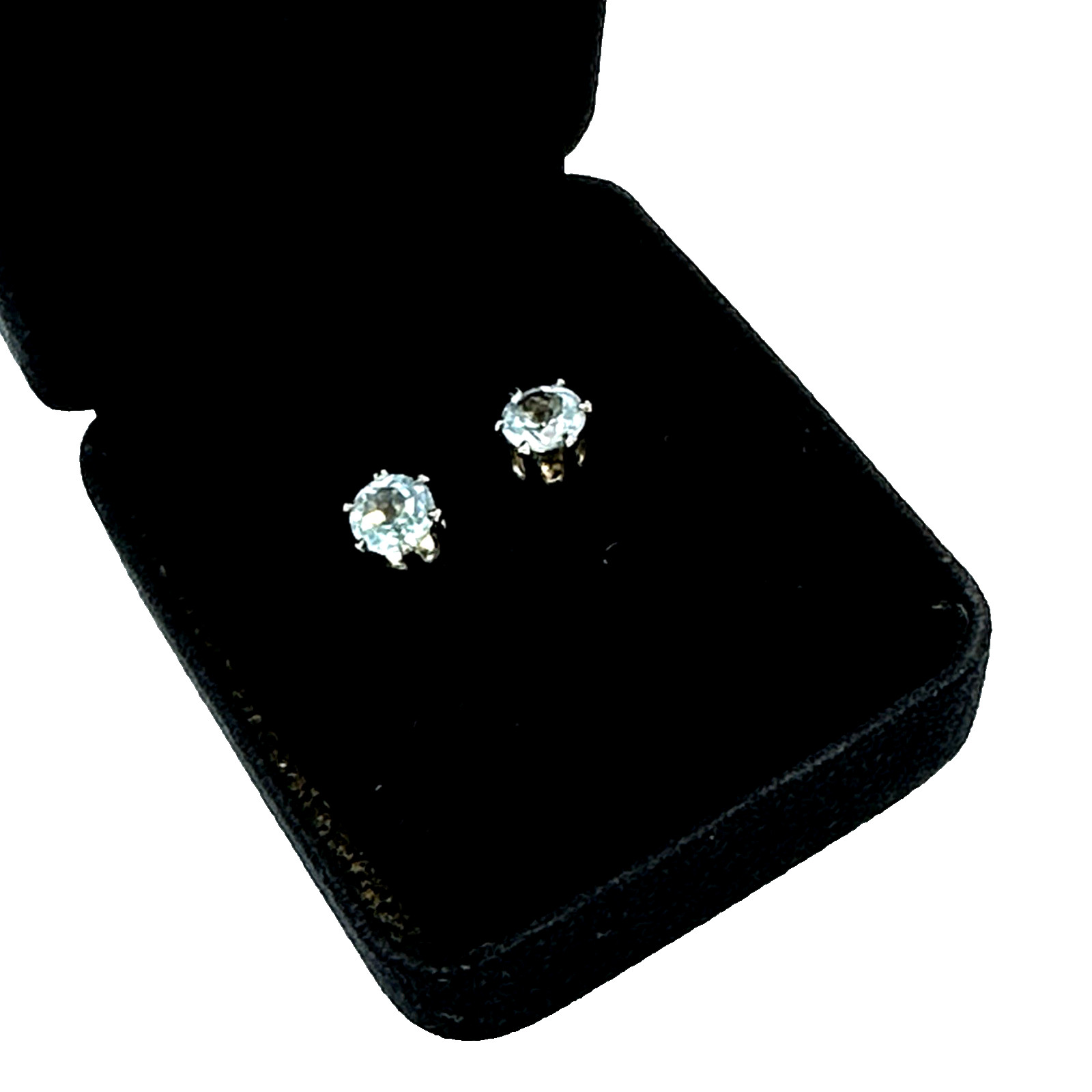BLUE TOPAZ earrings – sterling silver studs 6mm gemstone November birthstone