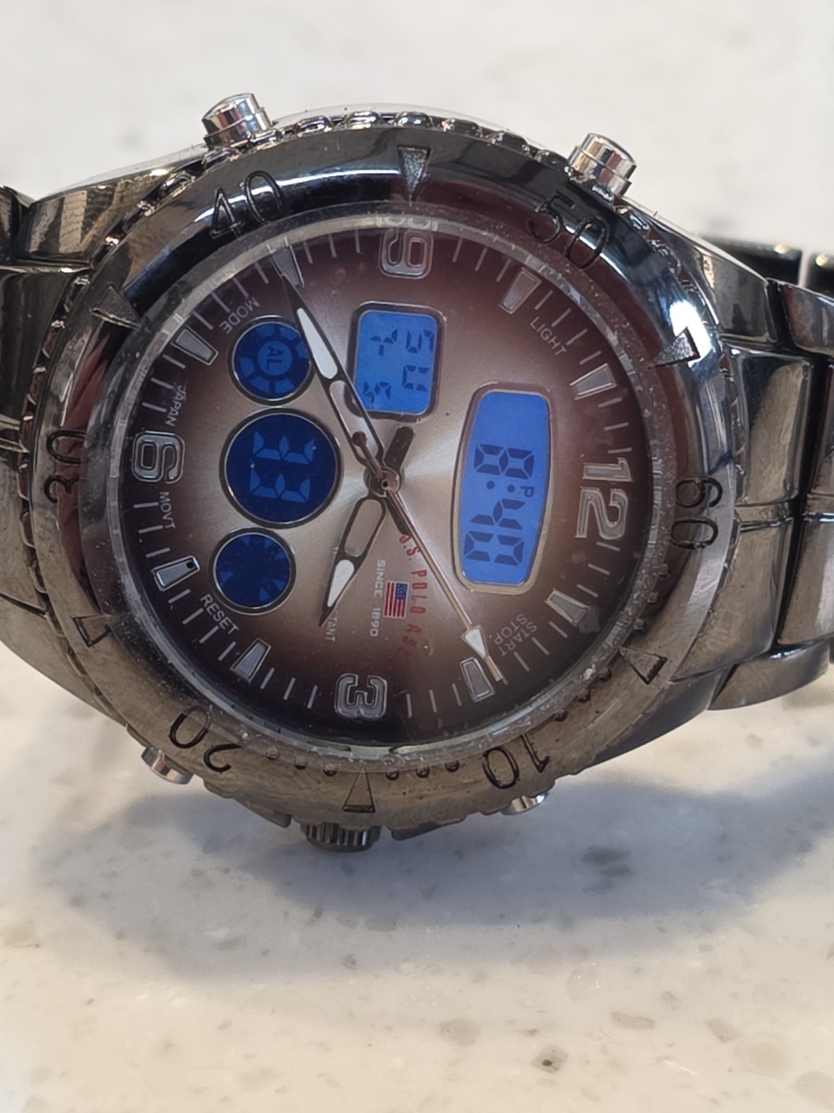 U.S. Polo Assn Men’s Silver Tone Digital & Analog Quartz US8139JC *NEW* (5C)
