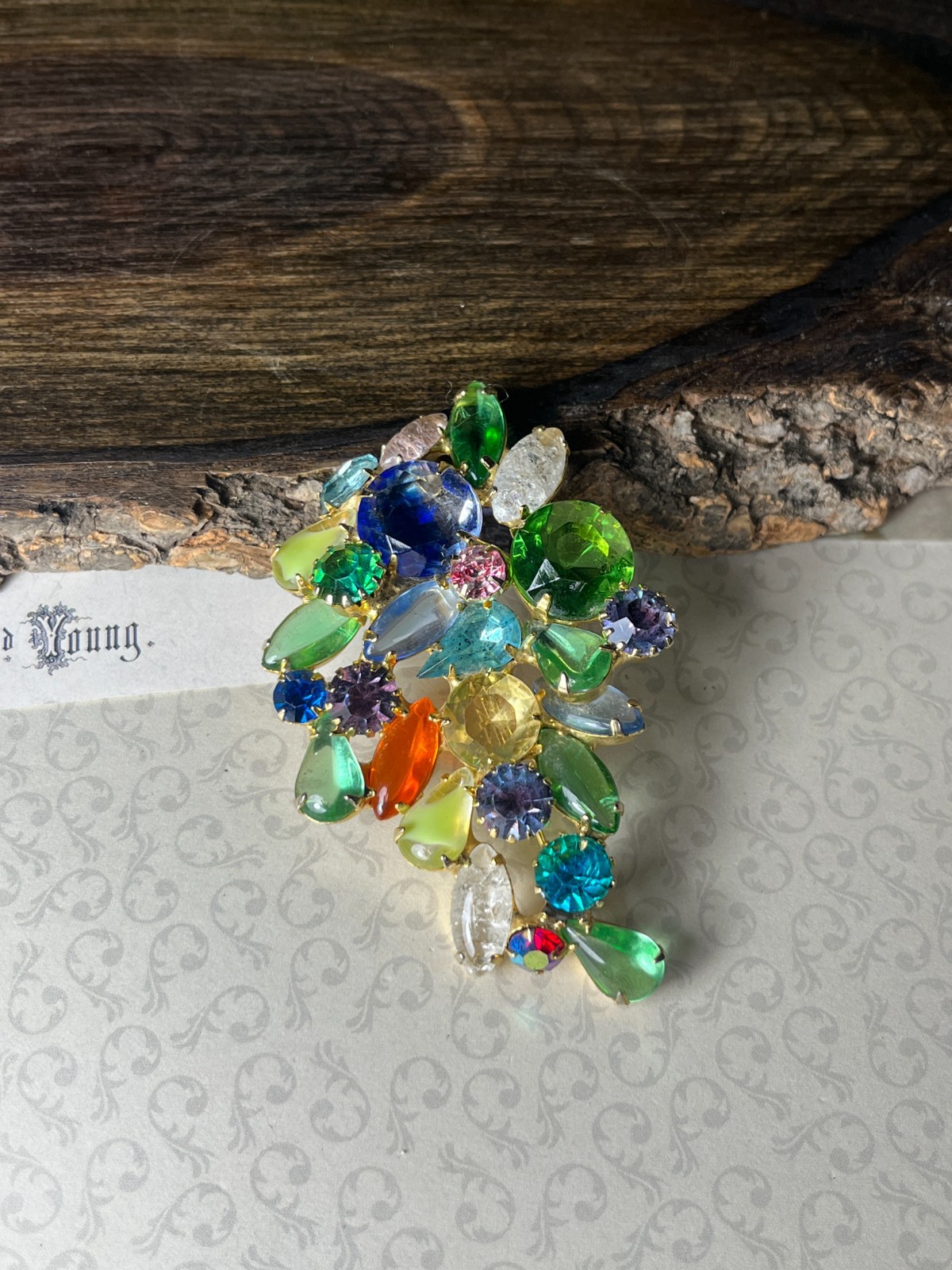 Vintage Juliana Costume Colorful Rhinestone Fruit Salad Brooch V1046