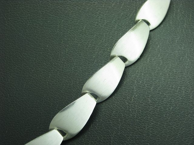 Matte Polished 925 Sterling Silver Necklace, 40.5cm, 32.7g