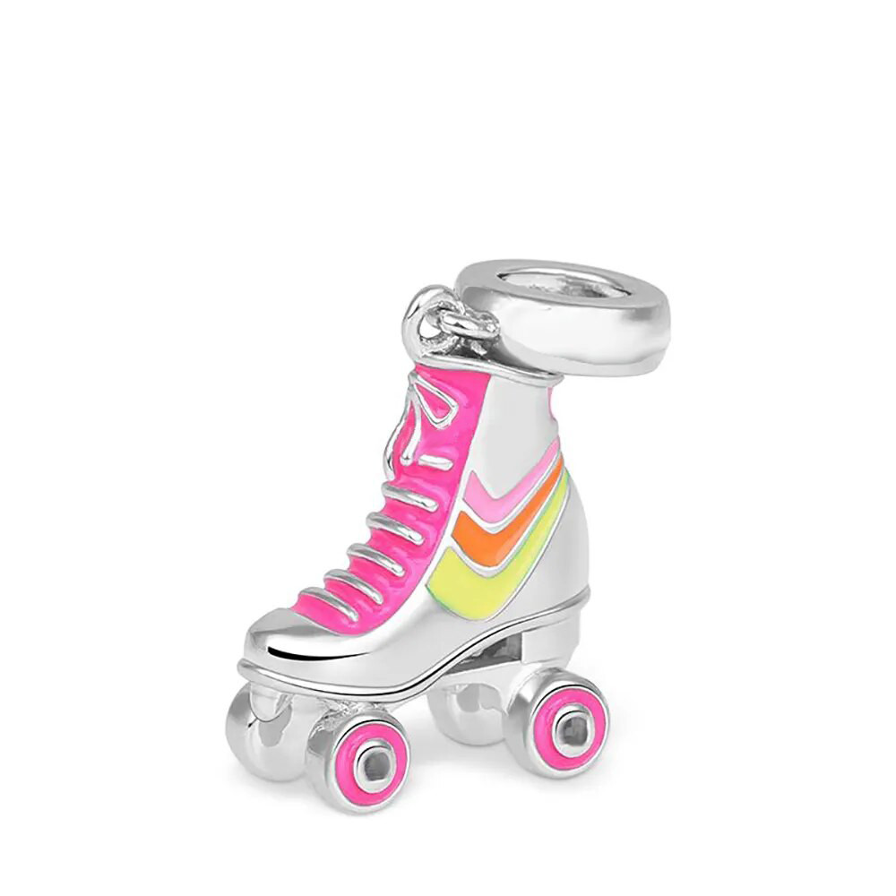 Roller Skate Charm For Bracelet, Skater Charm, Pink Skate Charm